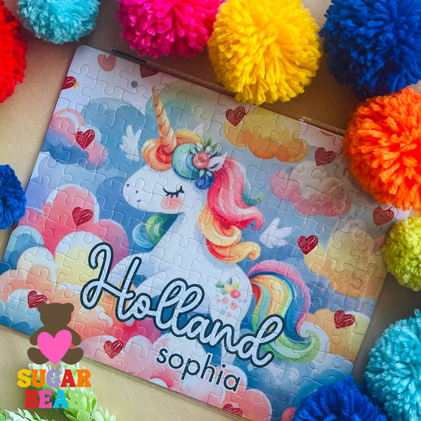 Personalized Rainbow Unicorn Puzzle