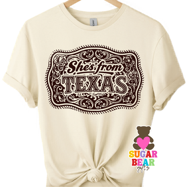 She's from Texas Adult T-Shirt