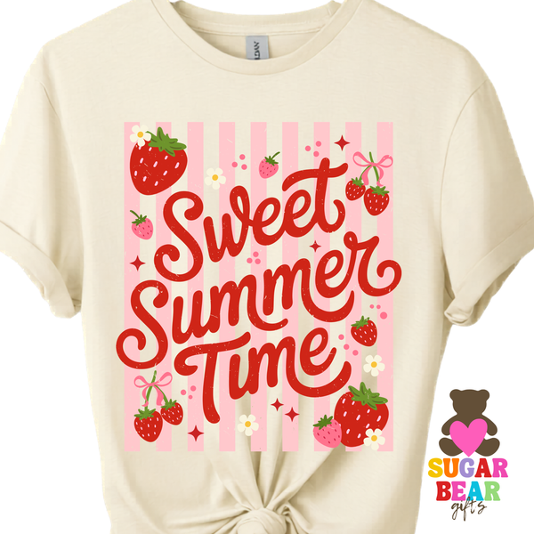 Sweet Summer Time Strawberry Adult T-Shirt