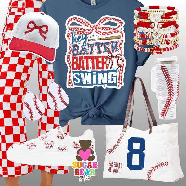 Hey Batter Batter Swing Baseball Adult T-Shirt