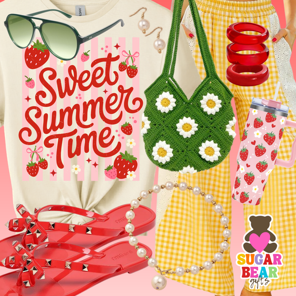 Sweet Summer Time Strawberry Adult T-Shirt