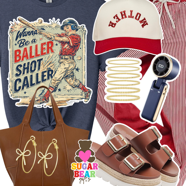 Baseball Baller Shot Caller Adult T-Shirt