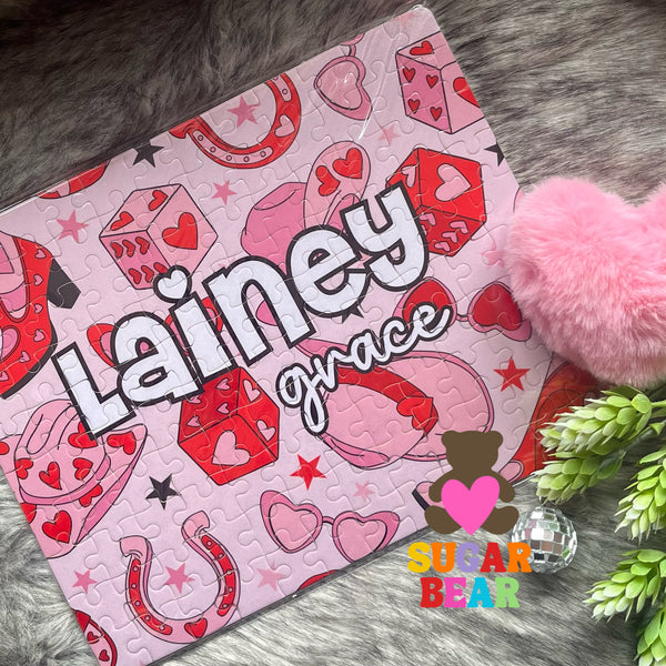 Personalized Retro Disco Cowgirl Puzzle