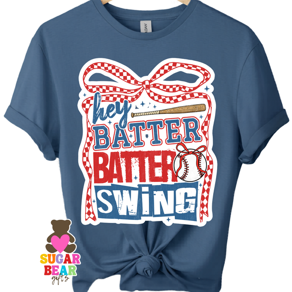 Hey Batter Batter Swing Baseball Adult T-Shirt