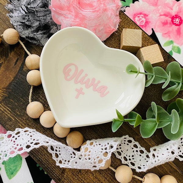 Personalized Baptism or Communion Heart Bowl