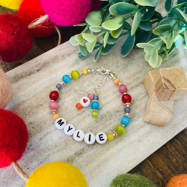 Rainbow Love Personalized Children's Bracelet