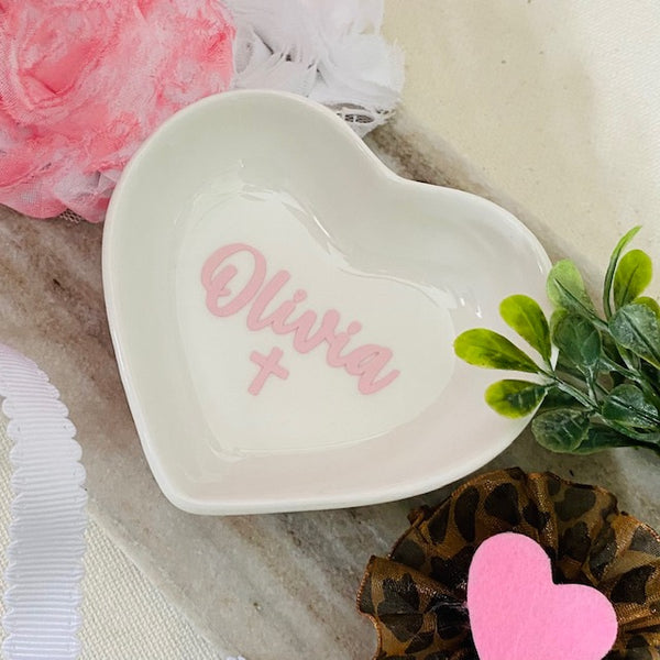 Personalized Baptism or Communion Heart Bowl